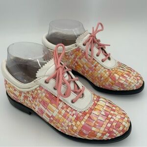Ladies Golf Shoes. Stylish Aerogreen Costa Colorful Hand Woven Leather Italian